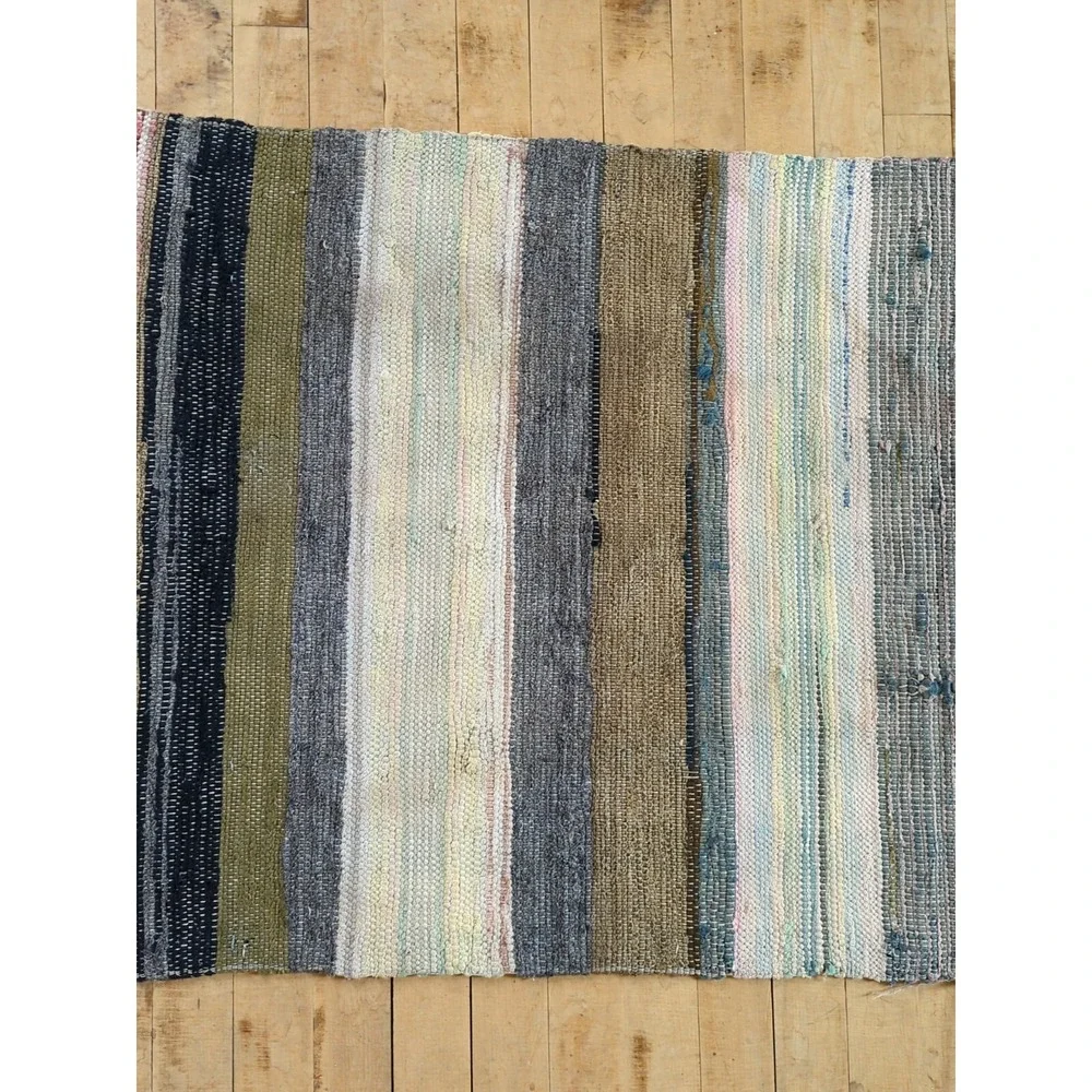 Antique Imported Swedish Hand Made‎ Rag Rug Runner (25.75